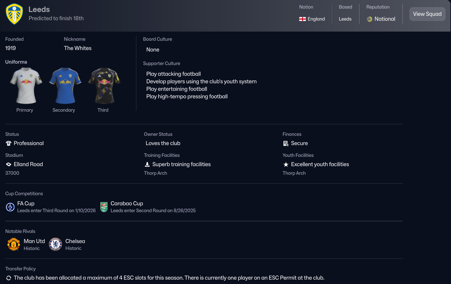 Leeds FC Info